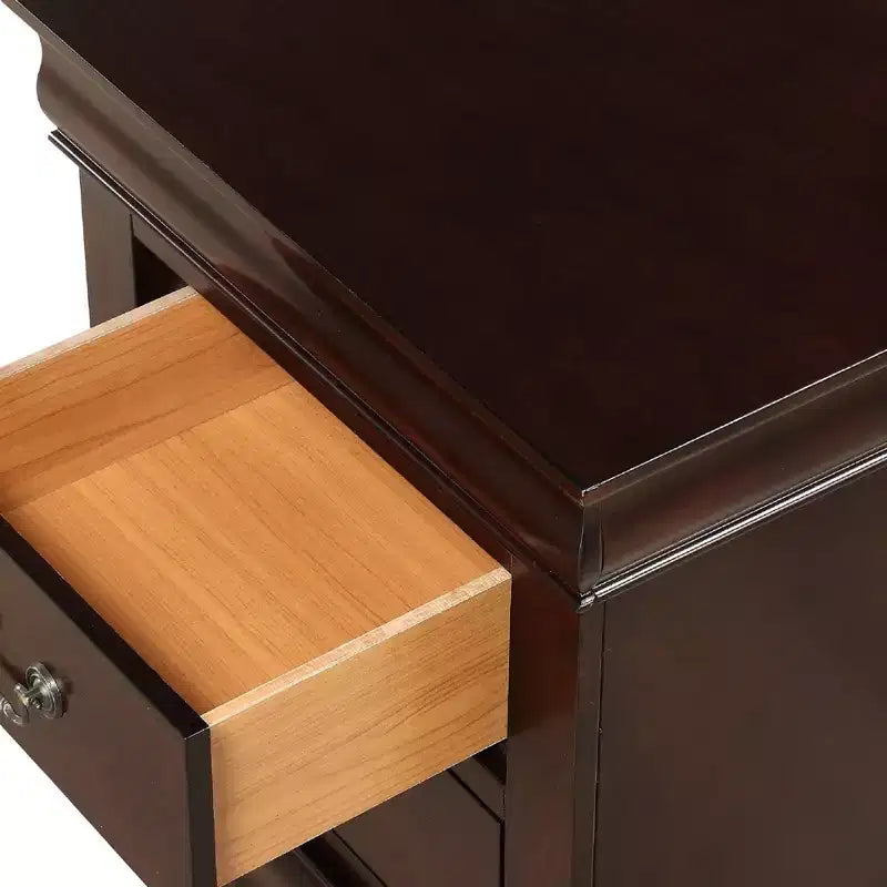 Mobili da camera da letto in legno massello Cassettiera a 5 cassetti o Comodino a 2 cassetti, Letto a slitta, Accessori in ottone, Montaggio facile