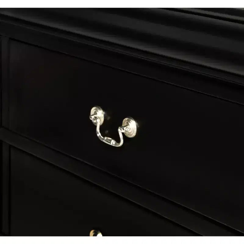 Mobili da camera da letto in legno massello Cassettiera a 5 cassetti o Comodino a 2 cassetti, Letto a slitta, Accessori in ottone, Montaggio facile