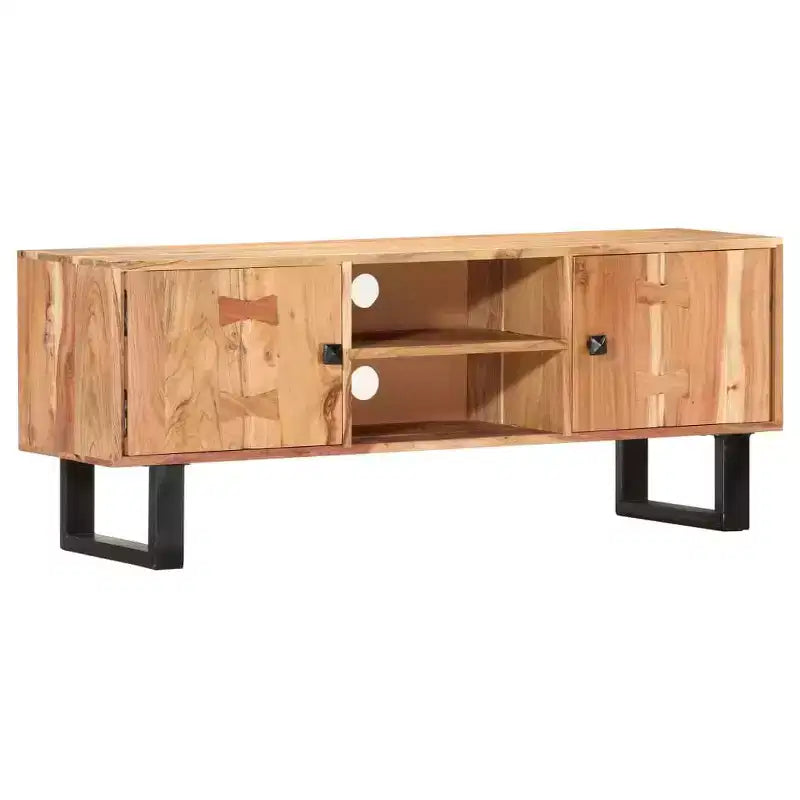 Set Lounge da Giardino 5 Pezzi in Legno di Acacia - Versatile Arredo da Esterno con Cuscini Bianco Crema per Patio, Terrazza o Giardino