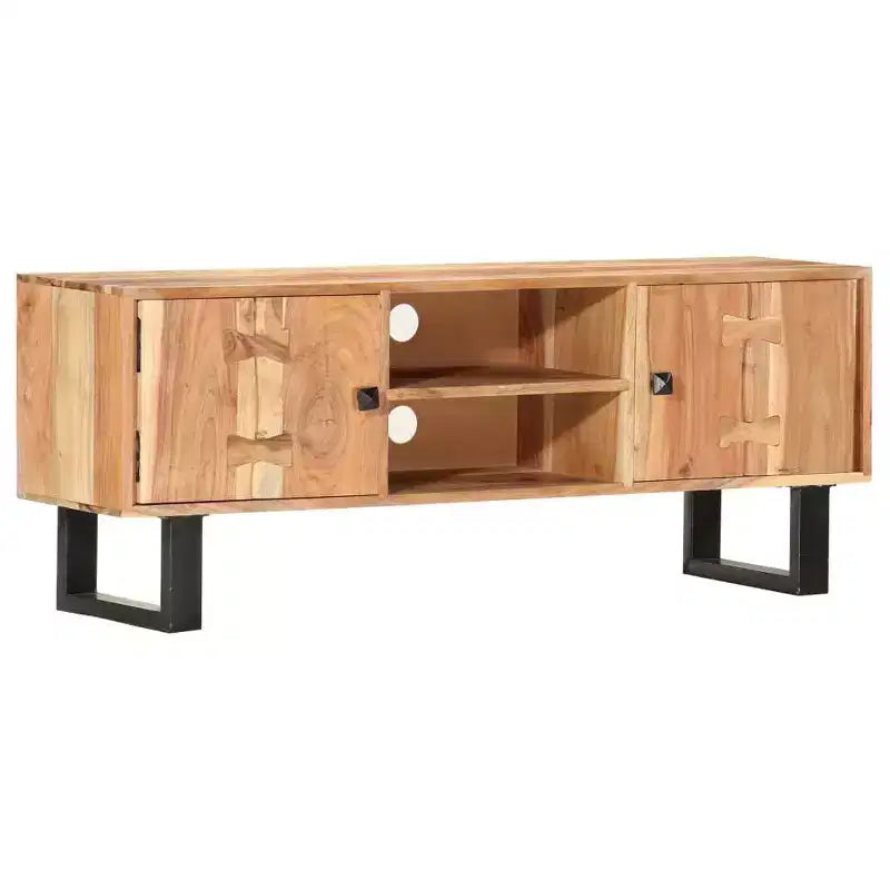 Set Lounge da Giardino 5 Pezzi in Legno di Acacia - Versatile Arredo da Esterno con Cuscini Bianco Crema per Patio, Terrazza o Giardino