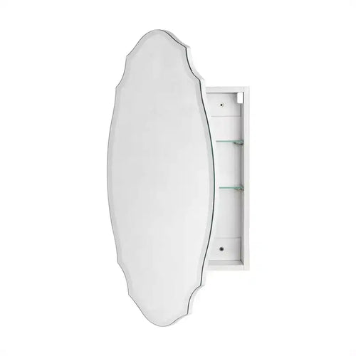 TEHOME 20 in. W x 30 in. H Novelty/Specialty Irregular Arched Frameless Beveled Surface Mounted Medicine Cabinet with Mirror
