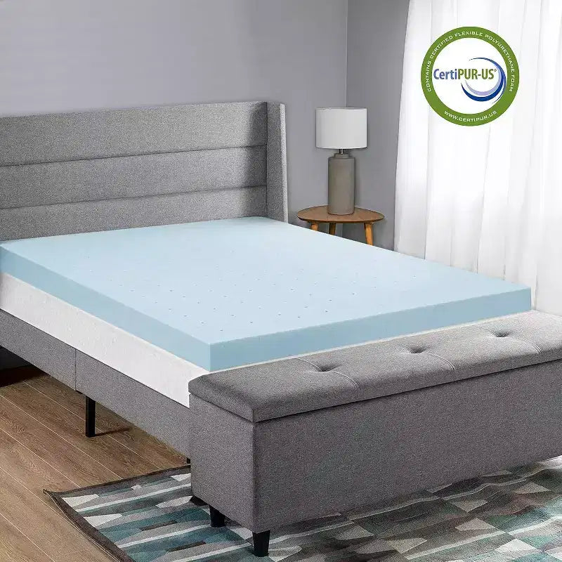 Delara Materassino Topper in Memory Foam da 5 cm Infuso in Gel, Certificato Certipur-US, Design Ventilato per una Migliore Circolazione dell'Aria