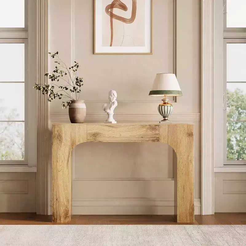 Tavolo Consolle, Tavolino Rettangolare in Legno Dietro il Divano, Tavolo d'Ingresso Industriale per Foyer e Corridoio, Tavolo d'Ingresso Stile Rustico