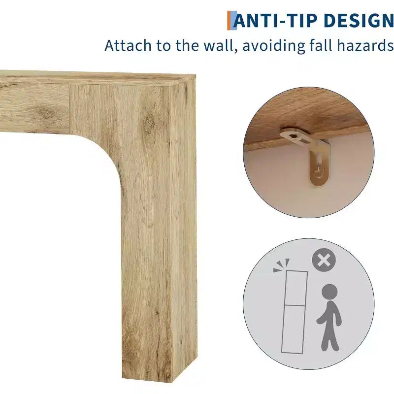 Tavolo Consolle, Tavolino Rettangolare in Legno Dietro il Divano, Tavolo d'Ingresso Industriale per Foyer e Corridoio, Tavolo d'Ingresso Stile Rustico