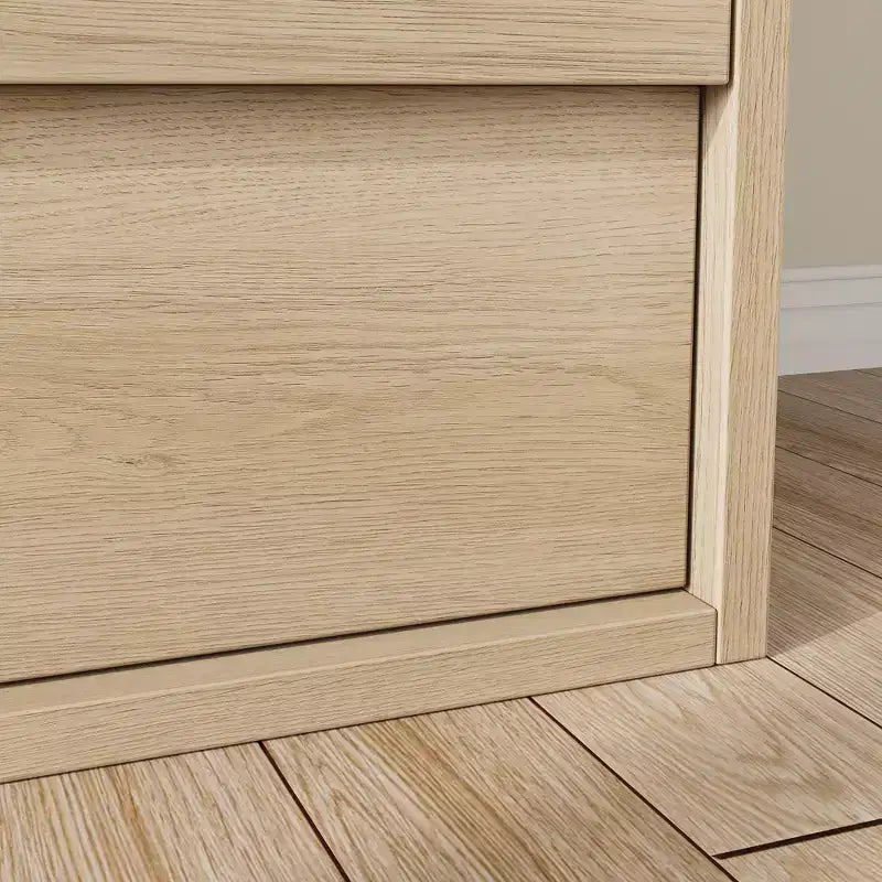 Comò a 8 cassetti per camera da letto, 54 pollici di larghezza, rovere naturale, comò a 8 cassetti con ampio spazio di archiviazione, organizer in legno per soggiorno, cameretta, ingresso