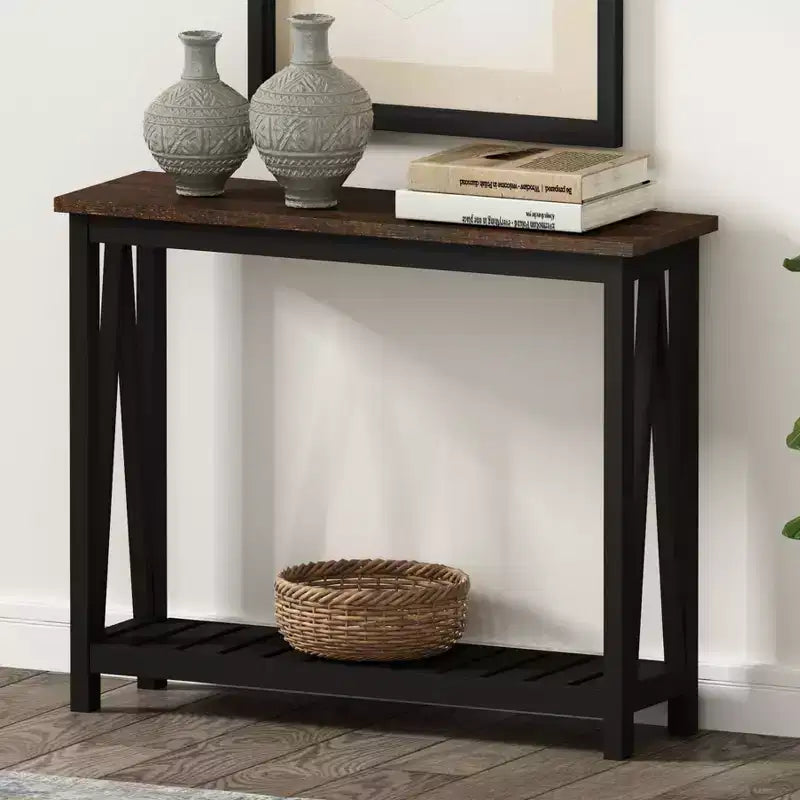 Console in Legno Andreas con Ripiano Inferiore