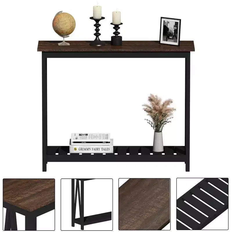 Console in Legno Andreas con Ripiano Inferiore