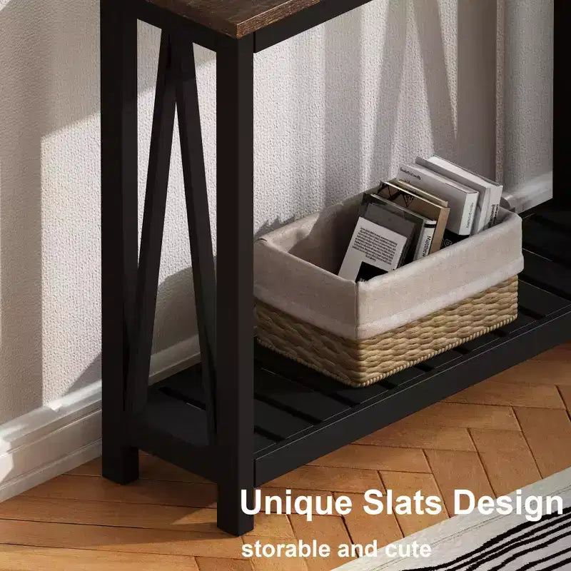 Console in Legno Andreas con Ripiano Inferiore