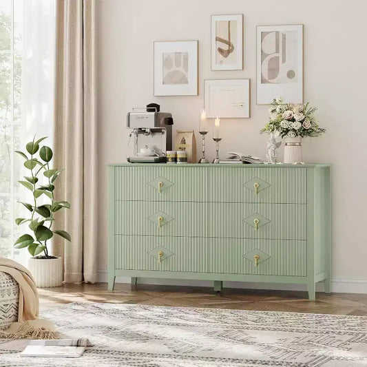 Cassettiera alta scanalata da 109 cm - Mobile contenitore in legno a 5 cassetti per camera da letto e soggiorno