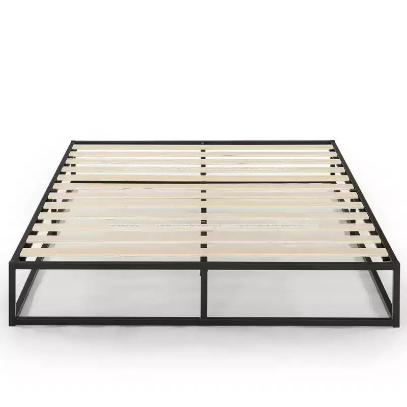 Mellow Modernista 10 Metal Platform Bed Frame with Slat Foundation, King, Black