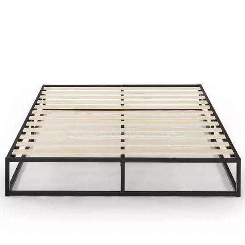 Mellow Modernista 10 Metal Platform Bed Frame with Slat Foundation, King, Black