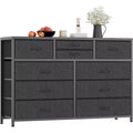 10 Drawers Fabric Dressers for Bedroom, Wood Top, Steel Frame, Modern Chest of Drawers, Lightweight Dresser with Fabric Bins for Living Room, Hallway