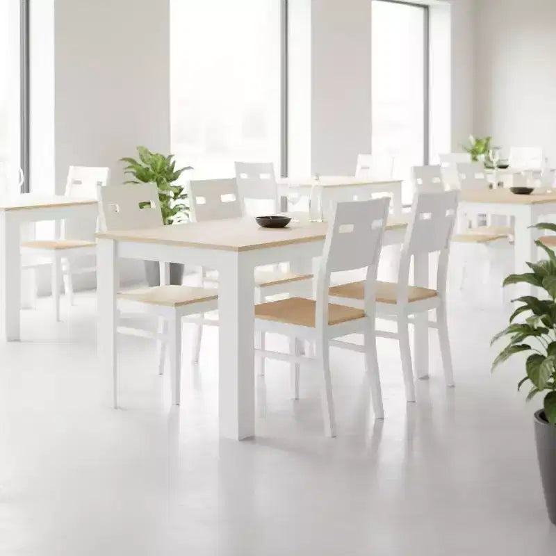 Tavolo da Pranzo Rettangolare per 24 Persone, Tavolo da Cucina e Sala da Pranzo con Struttura in Legno, per Piccoli Spazi, Appartamento, Ufficio Domestico, Rovere