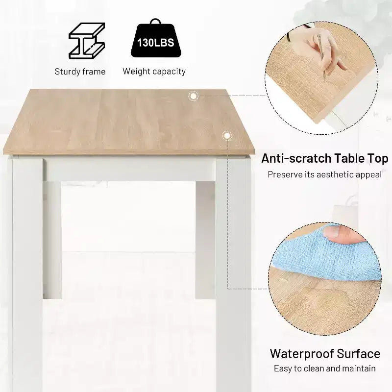 Tavolo da Pranzo Rettangolare per 24 Persone, Tavolo da Cucina e Sala da Pranzo con Struttura in Legno, per Piccoli Spazi, Appartamento, Ufficio Domestico, Rovere