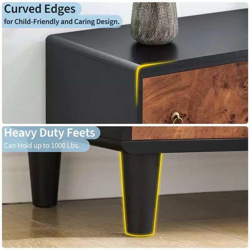 Comò a 7 cassetti, comò moderno largo 54 con maniglia in metallo, comò in legno porta TV, organizer per vestiti in legno per soggiorno