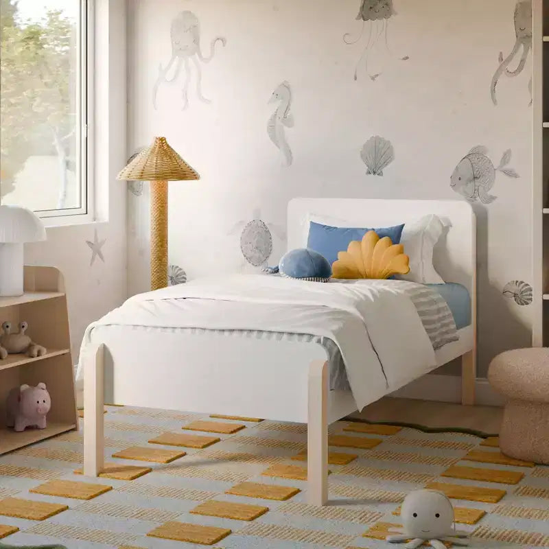Babyletto TipToe Twin Bed - White and Washed Natural