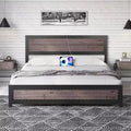 Platform Bed Frame with Elegant, Stylish Headboard, Underbed Storage, No Box Spring Required, Easy Assembly, Heavy-Duty Support, Gray