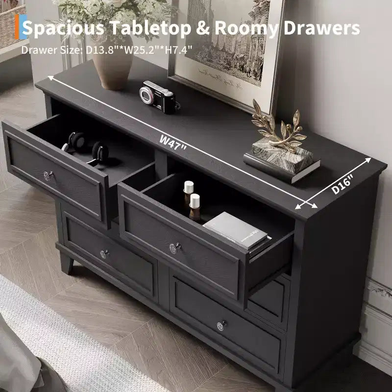 Comò a 3/6/7 cassetti, cassettiera in legno con squisiti manici in metallo, cassettiera dal design moderno per camera da letto, soggiorno, ingresso