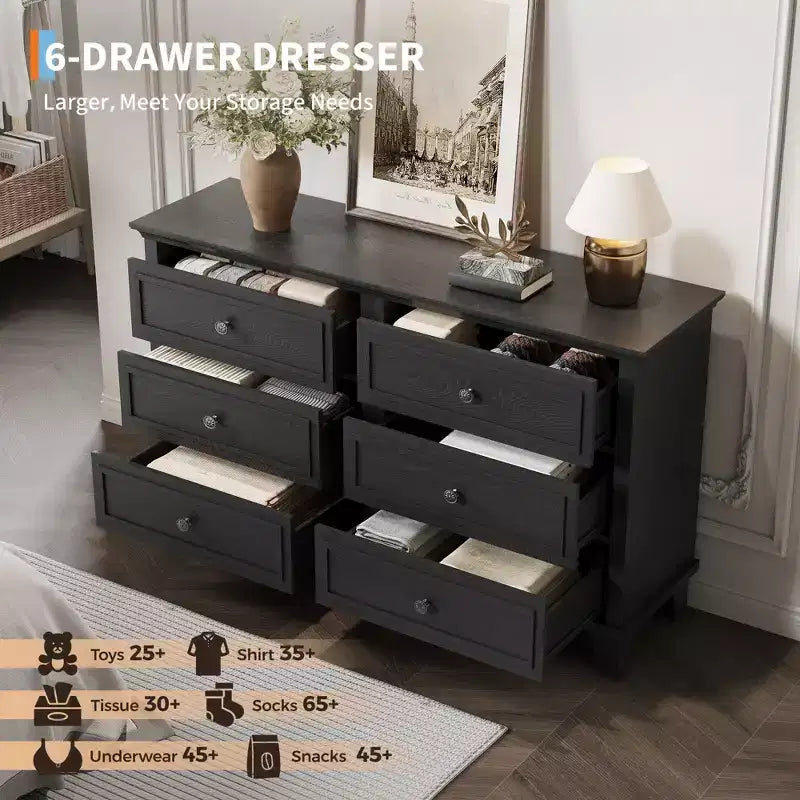 Comò a 3/6/7 cassetti, cassettiera in legno con squisiti manici in metallo, cassettiera dal design moderno per camera da letto, soggiorno, ingresso