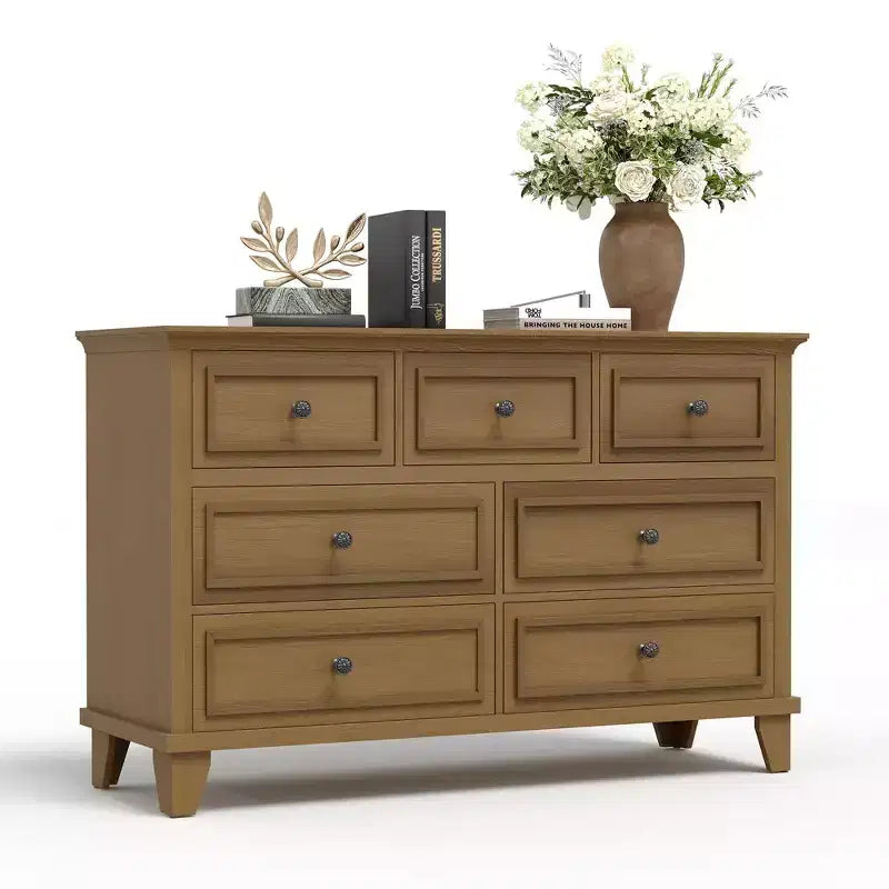 Comò a 3/6/7 cassetti, cassettiera in legno con squisiti manici in metallo, cassettiera dal design moderno per camera da letto, soggiorno, ingresso
