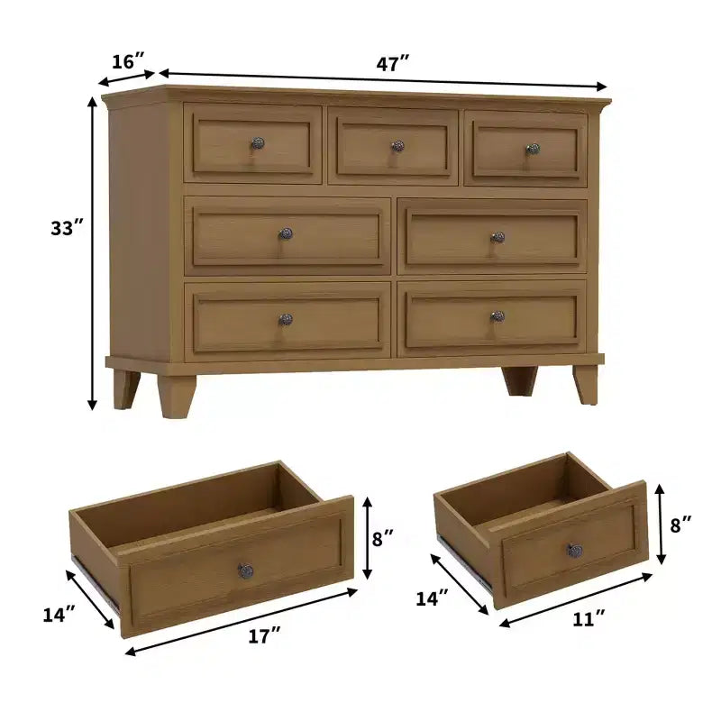 Comò a 3/6/7 cassetti, cassettiera in legno con squisiti manici in metallo, cassettiera dal design moderno per camera da letto, soggiorno, ingresso