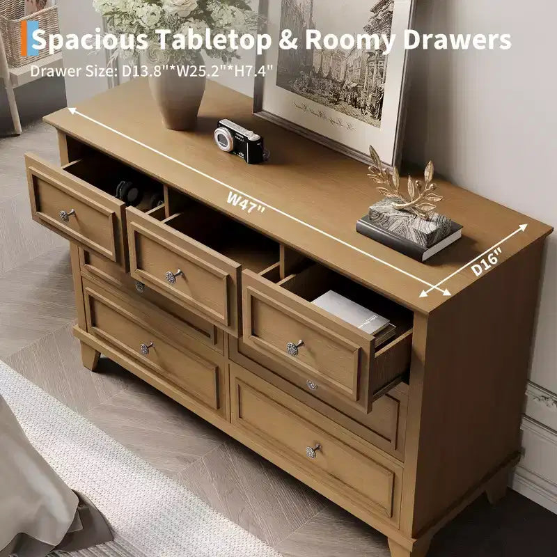 Comò a 3/6/7 cassetti, cassettiera in legno con squisiti manici in metallo, cassettiera dal design moderno per camera da letto, soggiorno, ingresso