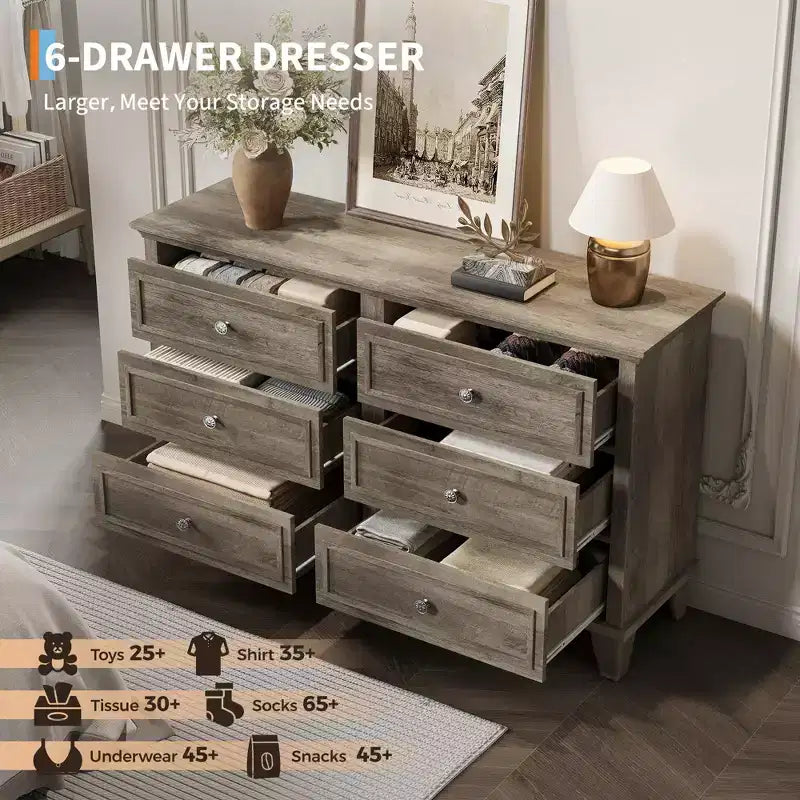 Comò a 3/6/7 cassetti, cassettiera in legno con squisiti manici in metallo, cassettiera dal design moderno per camera da letto, soggiorno, ingresso