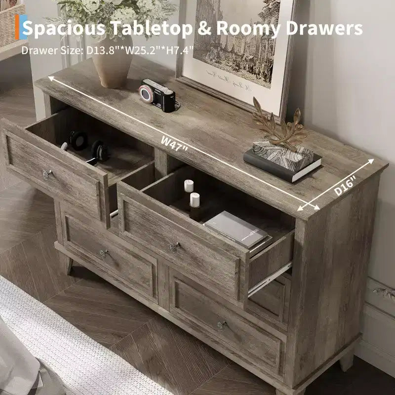 Comò a 3/6/7 cassetti, cassettiera in legno con squisiti manici in metallo, cassettiera dal design moderno per camera da letto, soggiorno, ingresso