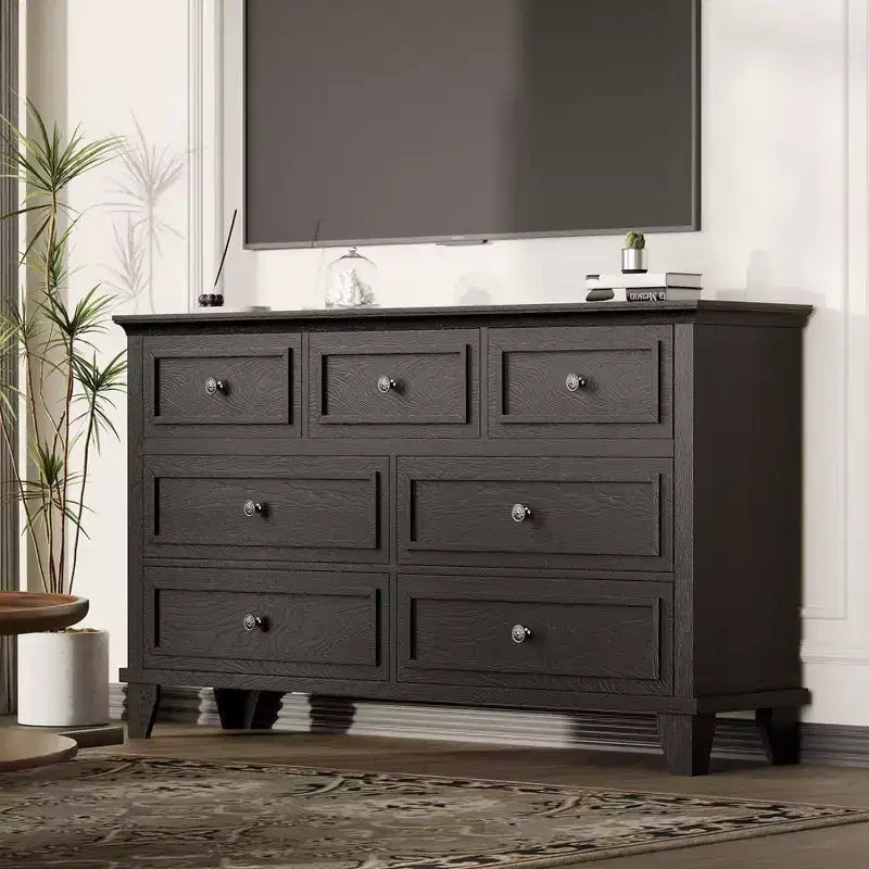 Comò a 3/6/7 cassetti, cassettiera in legno con squisiti manici in metallo, cassettiera dal design moderno per camera da letto, soggiorno, ingresso