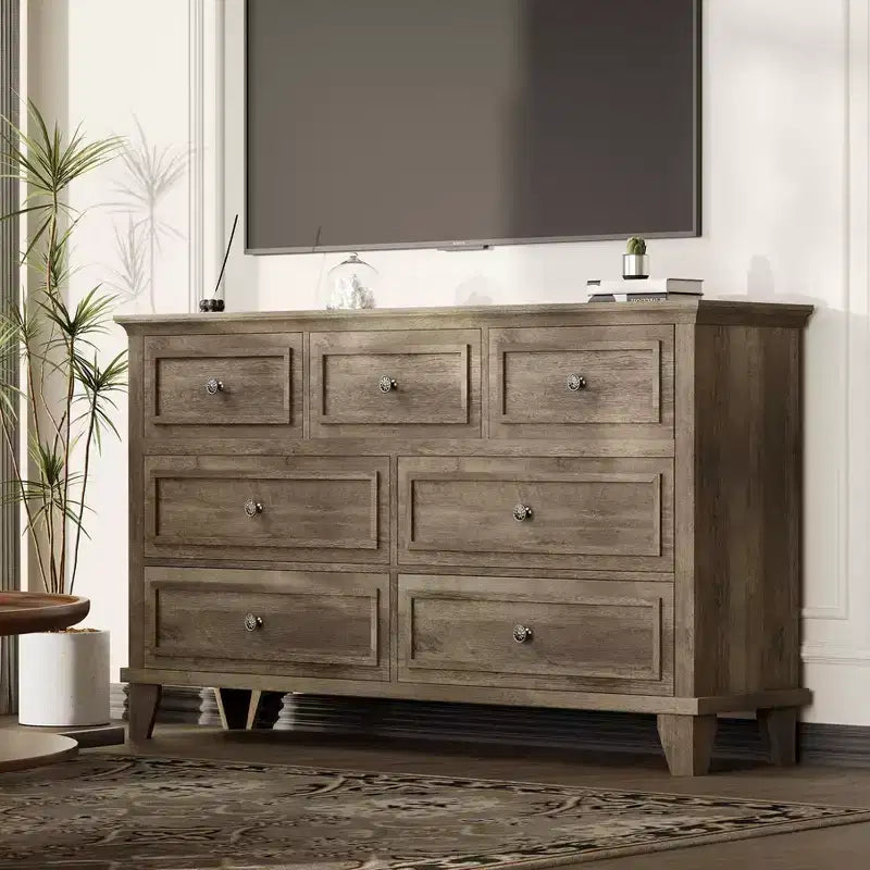 Comò a 3/6/7 cassetti, cassettiera in legno con squisiti manici in metallo, cassettiera dal design moderno per camera da letto, soggiorno, ingresso
