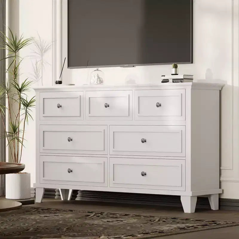 Comò a 3/6/7 cassetti, cassettiera in legno con squisiti manici in metallo, cassettiera dal design moderno per camera da letto, soggiorno, ingresso