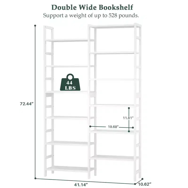 41-In Libreria con 12 Ripiani Aperti, Scaffale in Bambù per Esposizione e Contenimento