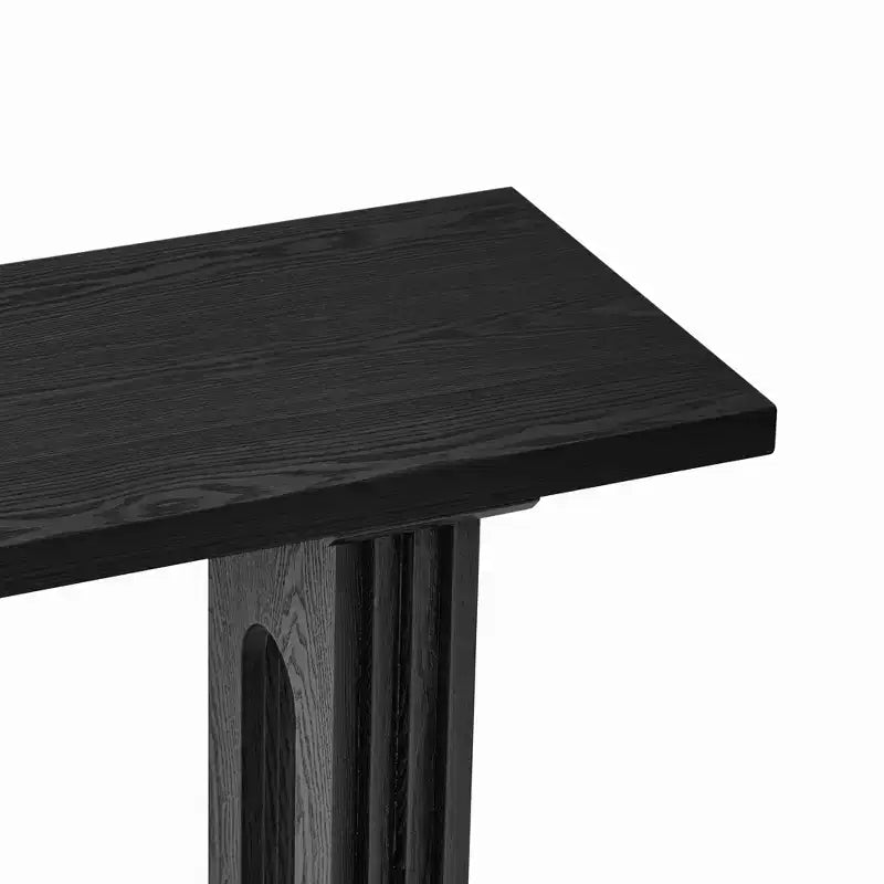 Consolle Unica con Gambe Tonne Cave, Tavolo da Ingresso Moderno in Legno per Salotto e Ingresso