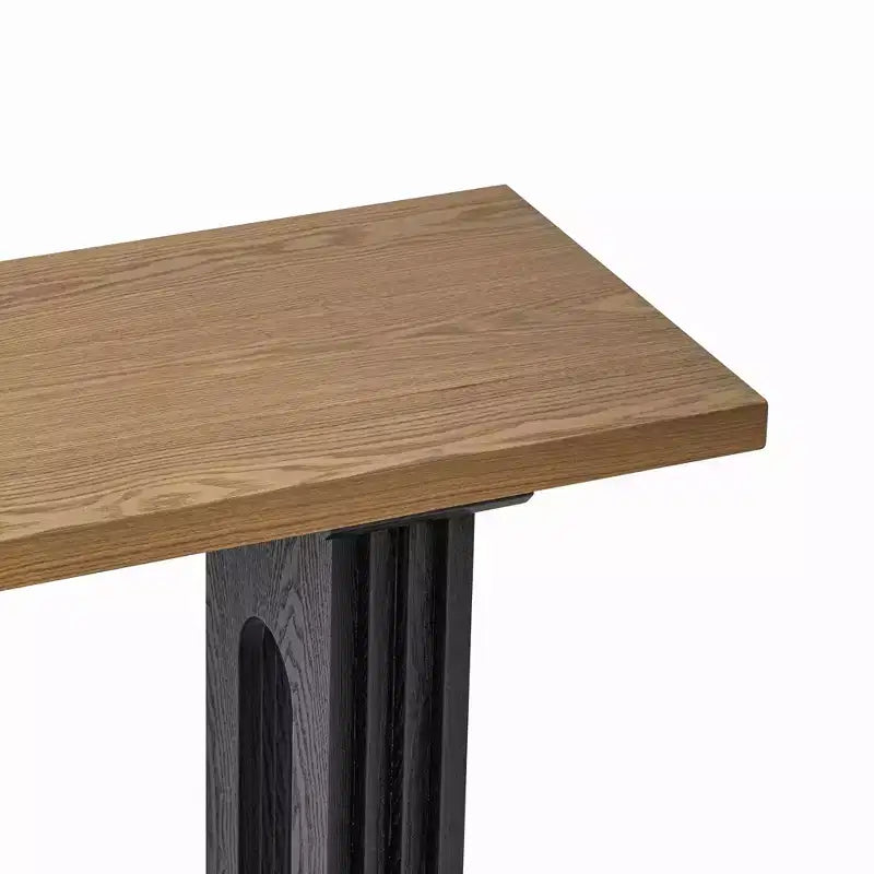 Consolle Unica con Gambe Tonne Cave, Tavolo da Ingresso Moderno in Legno per Salotto e Ingresso
