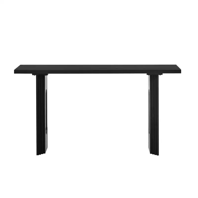 Consolle Unica con Gambe Tonne Cave, Tavolo da Ingresso Moderno in Legno per Salotto e Ingresso
