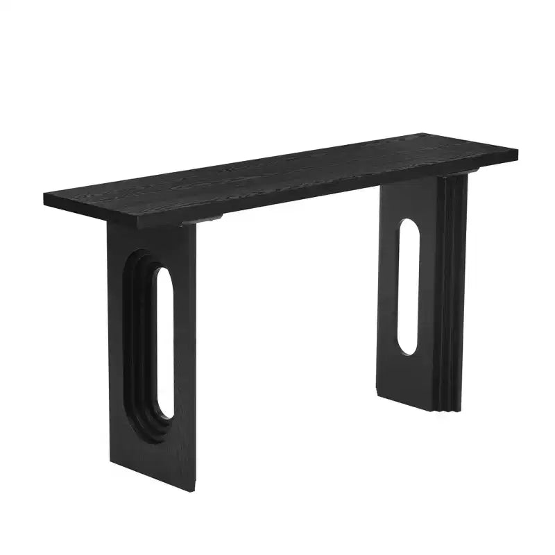 Consolle Unica con Gambe Tonne Cave, Tavolo da Ingresso Moderno in Legno per Salotto e Ingresso