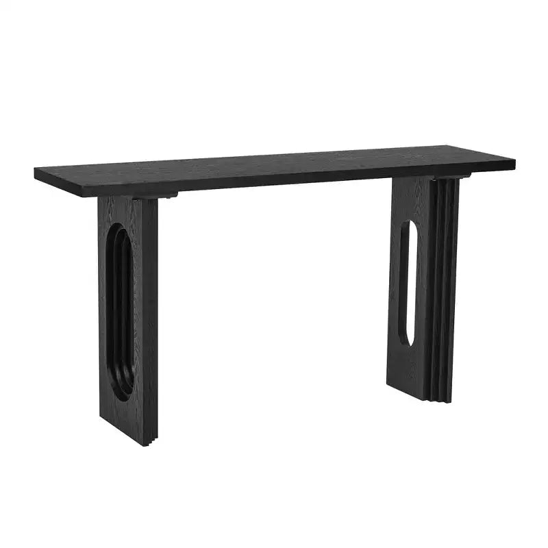 Consolle Unica con Gambe Tonne Cave, Tavolo da Ingresso Moderno in Legno per Salotto e Ingresso