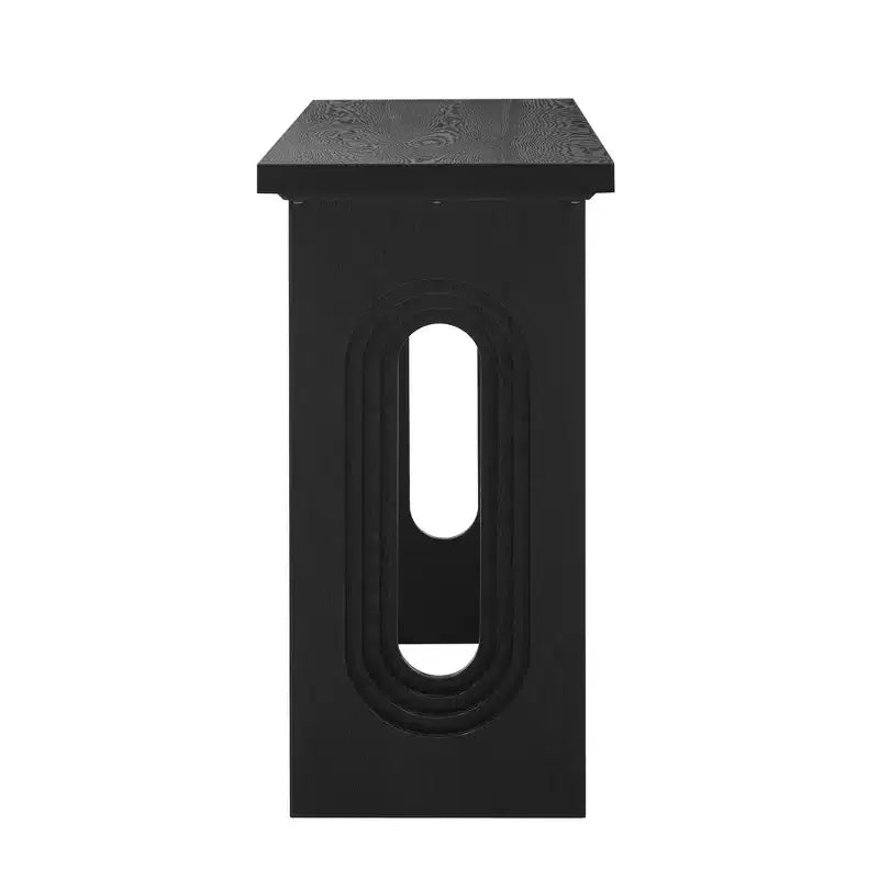 Consolle Unica con Gambe Tonne Cave, Tavolo da Ingresso Moderno in Legno per Salotto e Ingresso