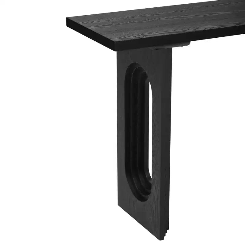 Consolle Unica con Gambe Tonne Cave, Tavolo da Ingresso Moderno in Legno per Salotto e Ingresso