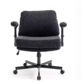 Criss-Cross Chair on Wheels C Flip Arms, Thick Cushion Wide Seat, Swivel Desk for Home/Apartment