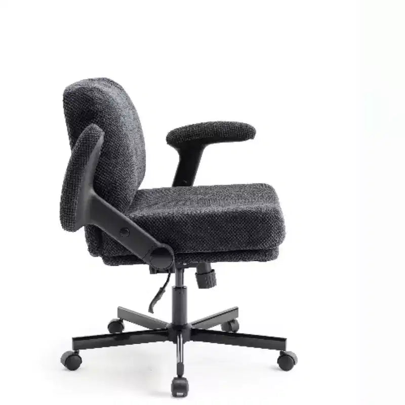 Sedia Criss-Cross con Ruote e Braccioli Ribaltabili, Cuscino Spesso e Seduta Ampia, Girevole per Ufficio/Appartamento