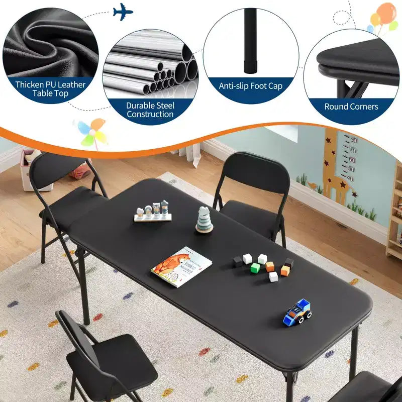 Tavolino Pieghevole per Bambini Solo per Attività, Tavolo da Gioco per Imparare e Fare Lavoretti in Sala Giochi, Aula