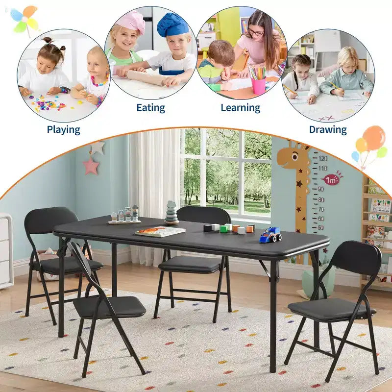 Tavolino Pieghevole per Bambini Solo per Attività, Tavolo da Gioco per Imparare e Fare Lavoretti in Sala Giochi, Aula