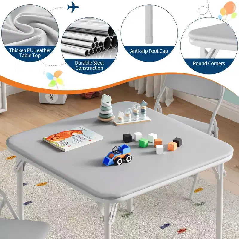 Tavolino Pieghevole per Bambini Solo per Attività, Tavolo da Gioco per Imparare e Fare Lavoretti in Sala Giochi, Aula