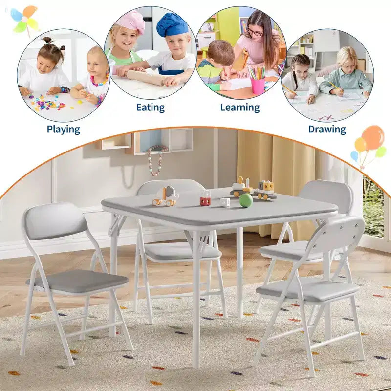 Tavolino Pieghevole per Bambini Solo per Attività, Tavolo da Gioco per Imparare e Fare Lavoretti in Sala Giochi, Aula