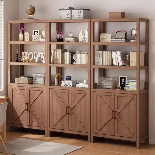 Libreria a 5 ripiani, scaffale alto 180 cm con spazio e ripiani, librerie stile rustico per soggiorno, ufficio, cucina