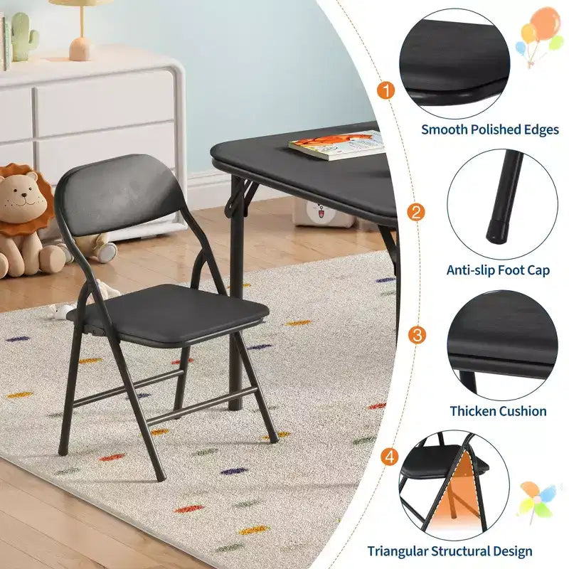 Set Tavolo e Sedie Pieghevoli, Set Tavolo e Sedie per Bambini e Bambine per Sala da Pranzo, Asilo Nido, Aule