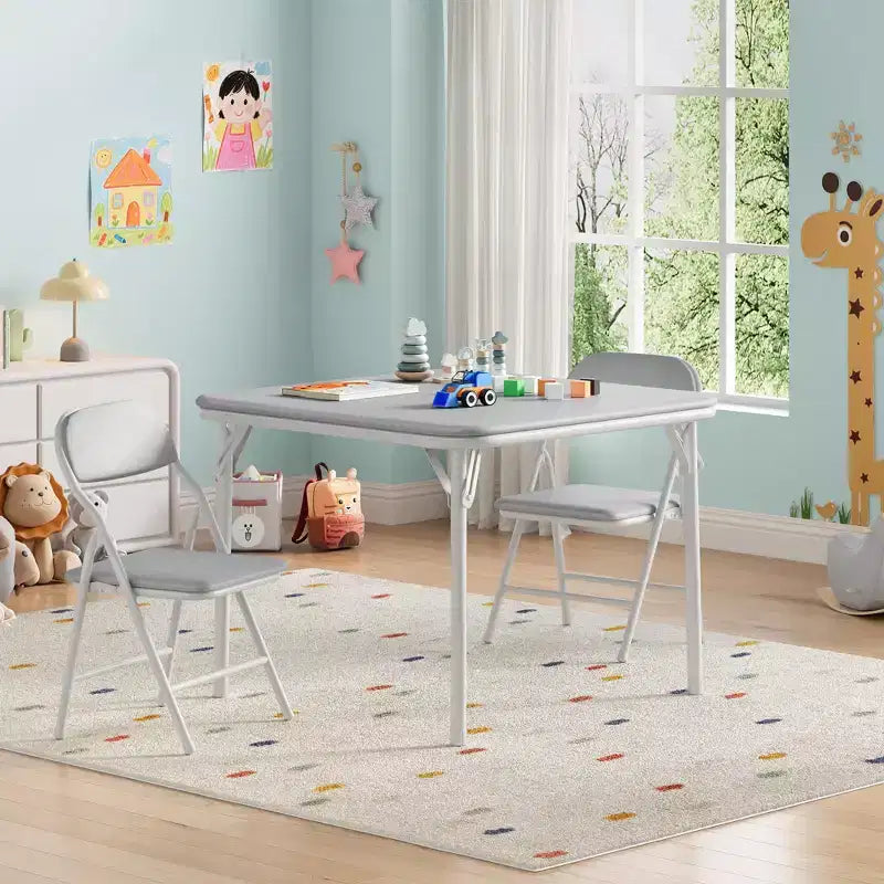Set Tavolo e Sedie Pieghevoli, Set Tavolo e Sedie per Bambini e Bambine per Sala da Pranzo, Asilo Nido, Aule