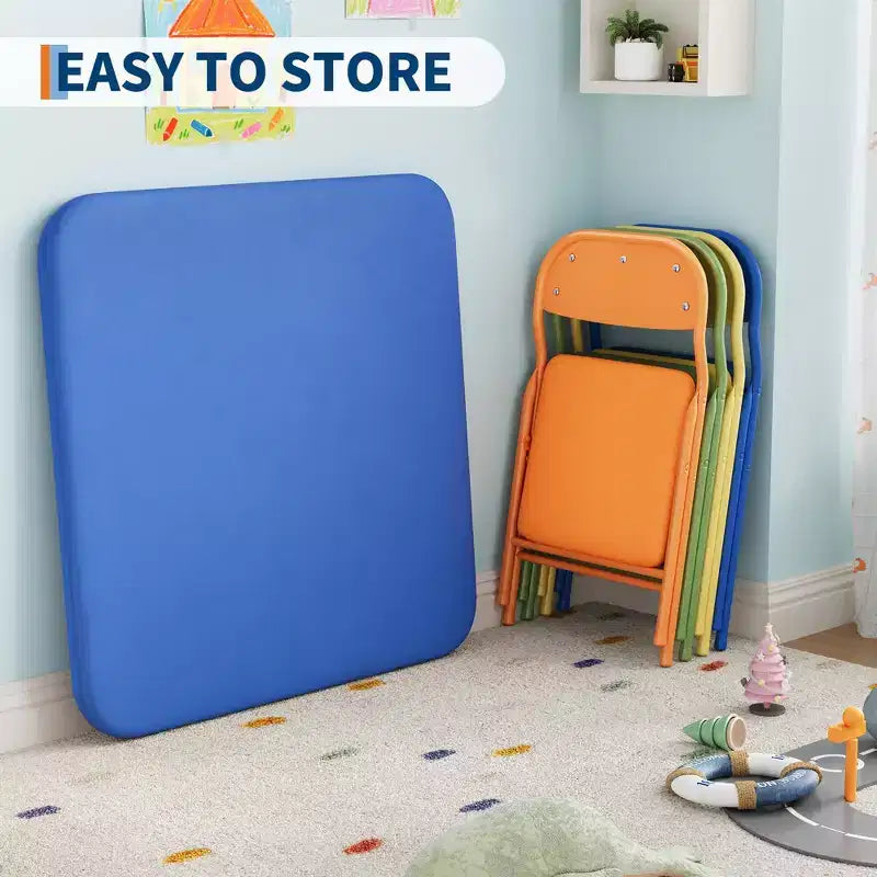 Set Tavolo e Sedie Pieghevoli, Set Tavolo e Sedie per Bambini e Bambine per Sala da Pranzo, Asilo Nido, Aule
