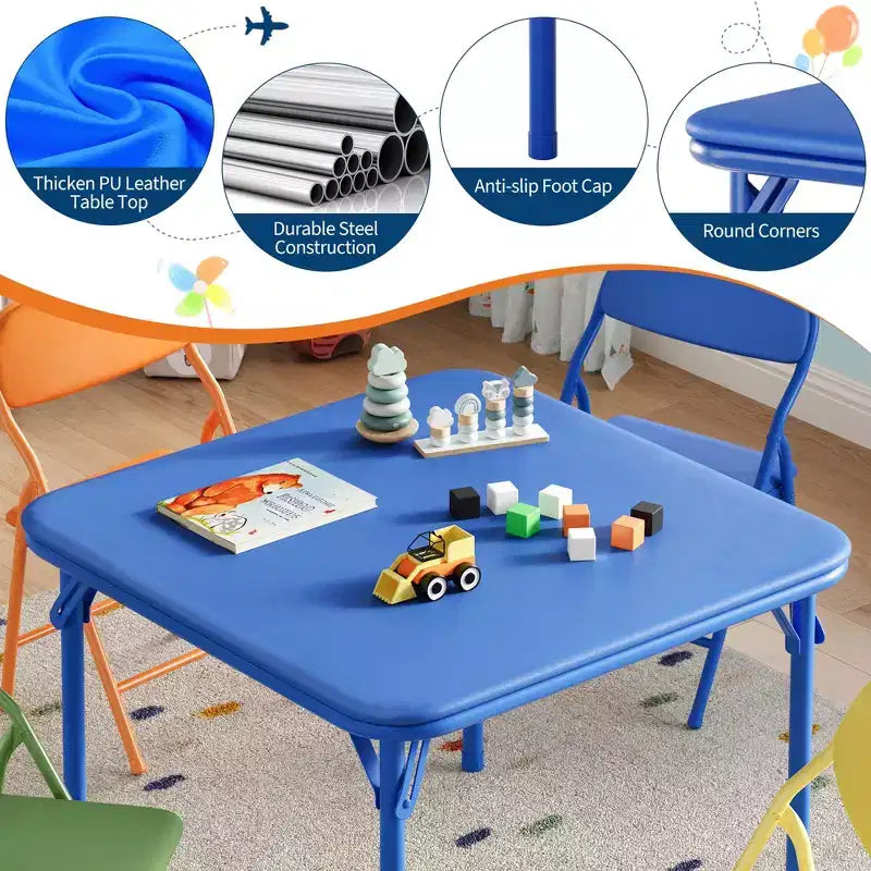 Set Tavolo e Sedie Pieghevoli, Set Tavolo e Sedie per Bambini e Bambine per Sala da Pranzo, Asilo Nido, Aule